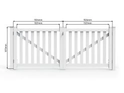 PVC 1.2m Flat Top Picket Fence System - Driveway Gates -Gardena Store 000bom 1200drivewaygate pvc picket 1200 driveway gate kit 3m x 1.2m 3e