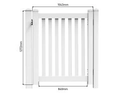 PVC 1.2m Flat Top Picket Fence System - Pedestrian Gate -Gardena Store 000bom 1200fencegate pvc picket fence gate kit 1m x 1.2m 3d diagram