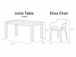 Keter Julie Double Table With 12 Elisa Chairs -Gardena Store 000bom 8711245150376 keter julie double table with 12 elisa chairs 7