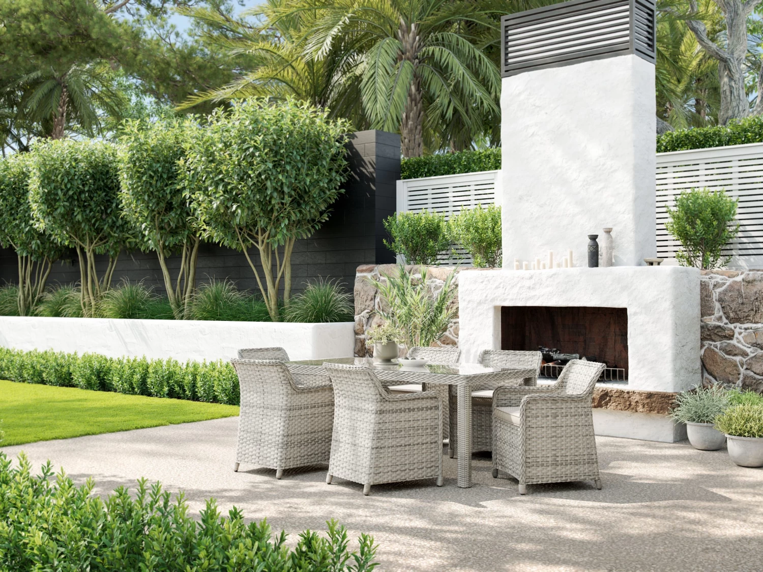 Brighton Rattan Outdoor Dining Set 6-Seater - Image 2