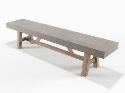 Tate Concrete Outdoor Bench Seat -Gardena Store 000bom conseat tate concrete outdoor bench seat 5