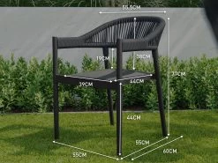 Quarterdeck Outdoor Dining Table With Halyard Dining Chairs -Gardena Store 000bom deckhalyard quarterdeck table halyard chairs 7