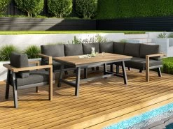 Havana Outdoor Dining Table Grey -Gardena Store 000bom havanagrey havana outdoor dining suite grey 1d 1