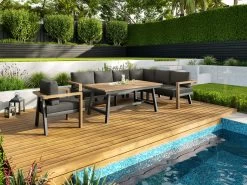 Havana Outdoor Dining Table Grey -Gardena Store 000bom havanagrey havana outdoor dining suite grey 2d