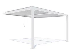 Louvre Roof System Wall Mount 4m X 4m White -Gardena Store 000bom louvrewall4x4 wh louvre roof system wall mount 4m x 4m white 2