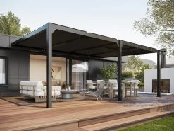 Louvre Roof System Wall Mount 6m X 4m Charcoal -Gardena Store 000bom louvrewall6x4 ch louvre roof system wall mount 6m x 4m charcoal 1