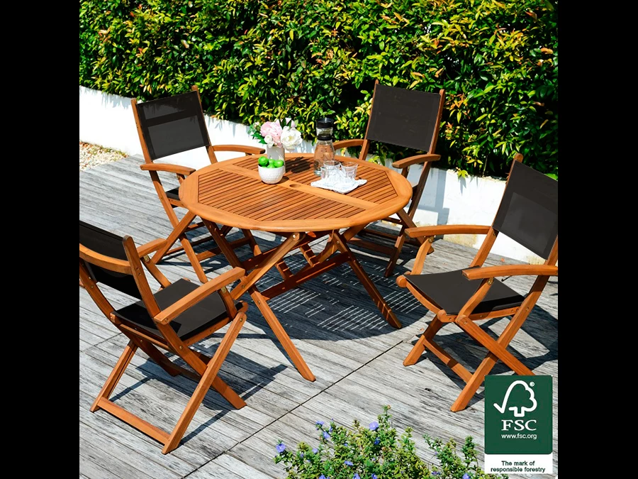 Mansfield Round Outdoor Dining Set 4-Seater 3 Mansfield Round Outdoor Dining Set 4-Seater
