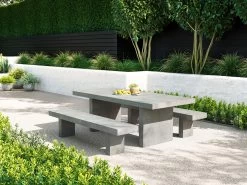 Modulo Concrete Outdoor Dining Set -Gardena Store 000bom modulo dining 1 modulo concrete outdoor dining set 3