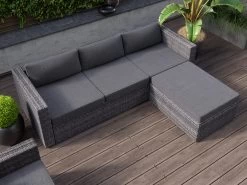Sandpiper Rattan Outdoor Lounge Suite 3-Piece Dark -Gardena Store 000bom sandp3 dark sandpiper rattan lounge suite 3 piece dark 6b