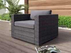 Sandpiper Rattan Outdoor Lounge Suite 3-Piece Dark -Gardena Store 000bom sandp3 dark sandpiper rattan lounge suite 3 piece dark 7b