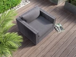 Sandpiper Rattan Outdoor Lounge Suite 3-Piece Dark -Gardena Store 000bom sandp3 dark sandpiper rattan lounge suite 3 piece dark 8b