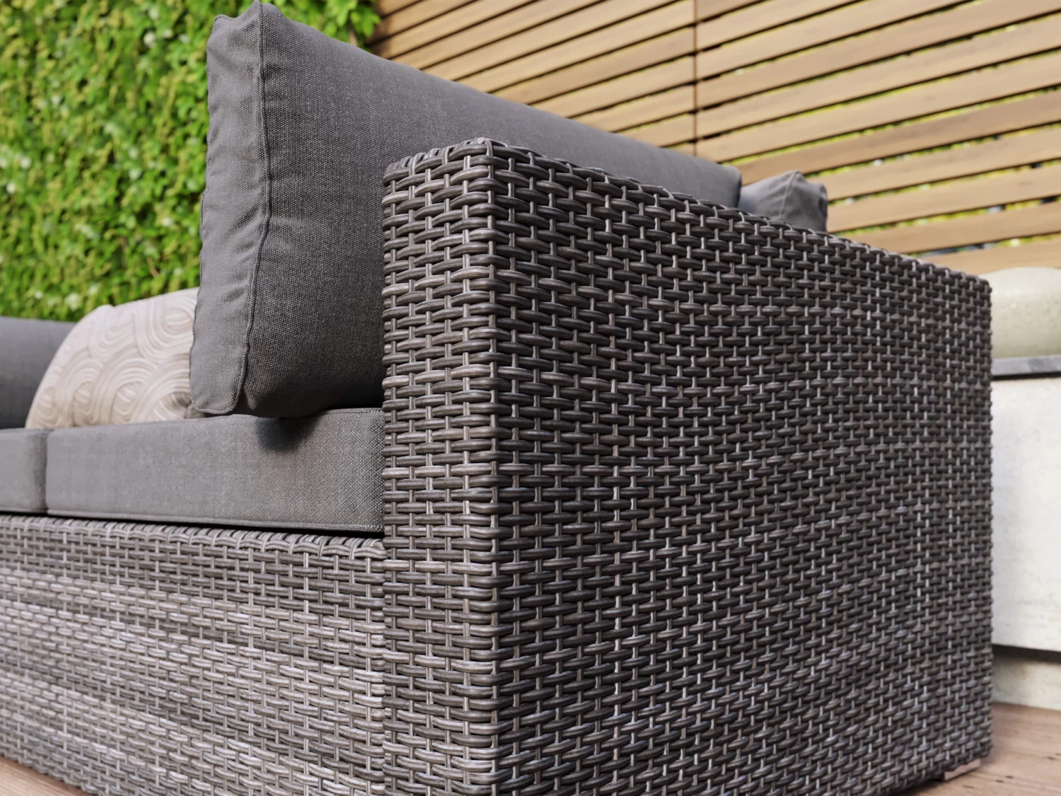 Sandpiper Rattan Outdoor Corner Suite Dark 4 Sandpiper Rattan Outdoor Corner Suite Dark - Image 2