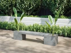 Slab Concrete Planter & Bench -Gardena Store 000bom slabbench slab concrete planter bench 3