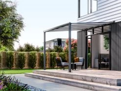 Wall Mounted Patio Cover 3m X 3m Ironsand -Gardena Store 000bom sp8101 3x3 wall mounted patio cover 3m x 3m ironsand 3