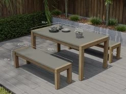 Terrace Concrete Outdoor Dining Set -Gardena Store 000bom terraceset terrace concrete outdoor dining set 5b diagram