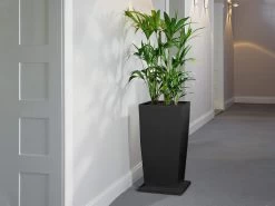 Lechuza Cubico 40 Coaster - Slate -Gardena Store 13417 lechuza cubico 40 coaster charcoal 4