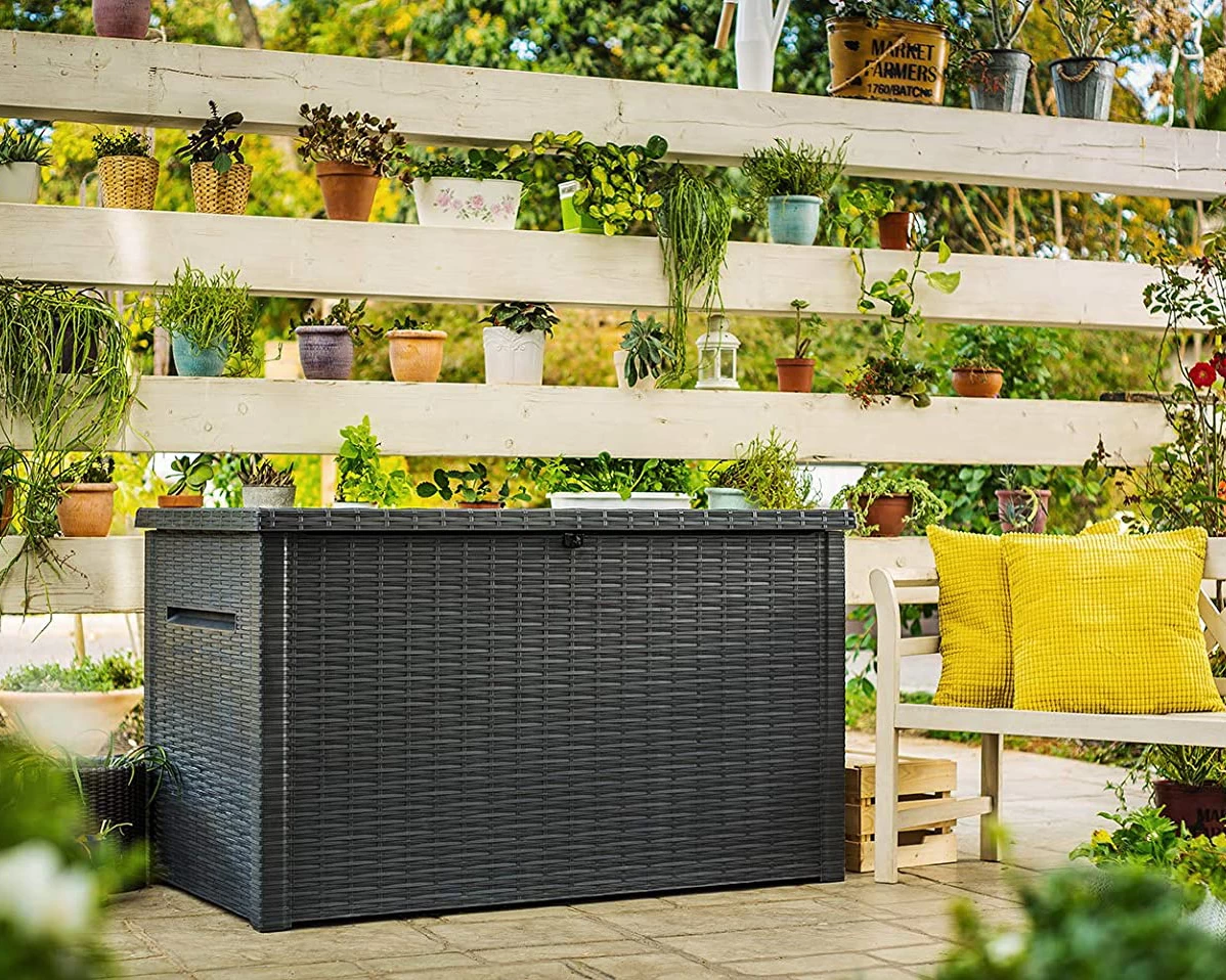 Keter Java Rattan Outdoor Storage Box 870L 6 Keter Java Rattan Outdoor Storage Box 870L - Image 4