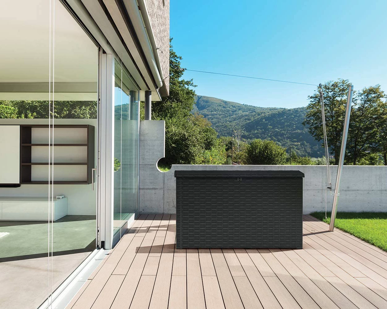 Keter Java Rattan Outdoor Storage Box 870L 8 Keter Java Rattan Outdoor Storage Box 870L - Image 6