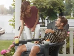 Keter Cape Cod Adirondack Chair With Cupholder Graphite -Gardena Store 17209465 939 5