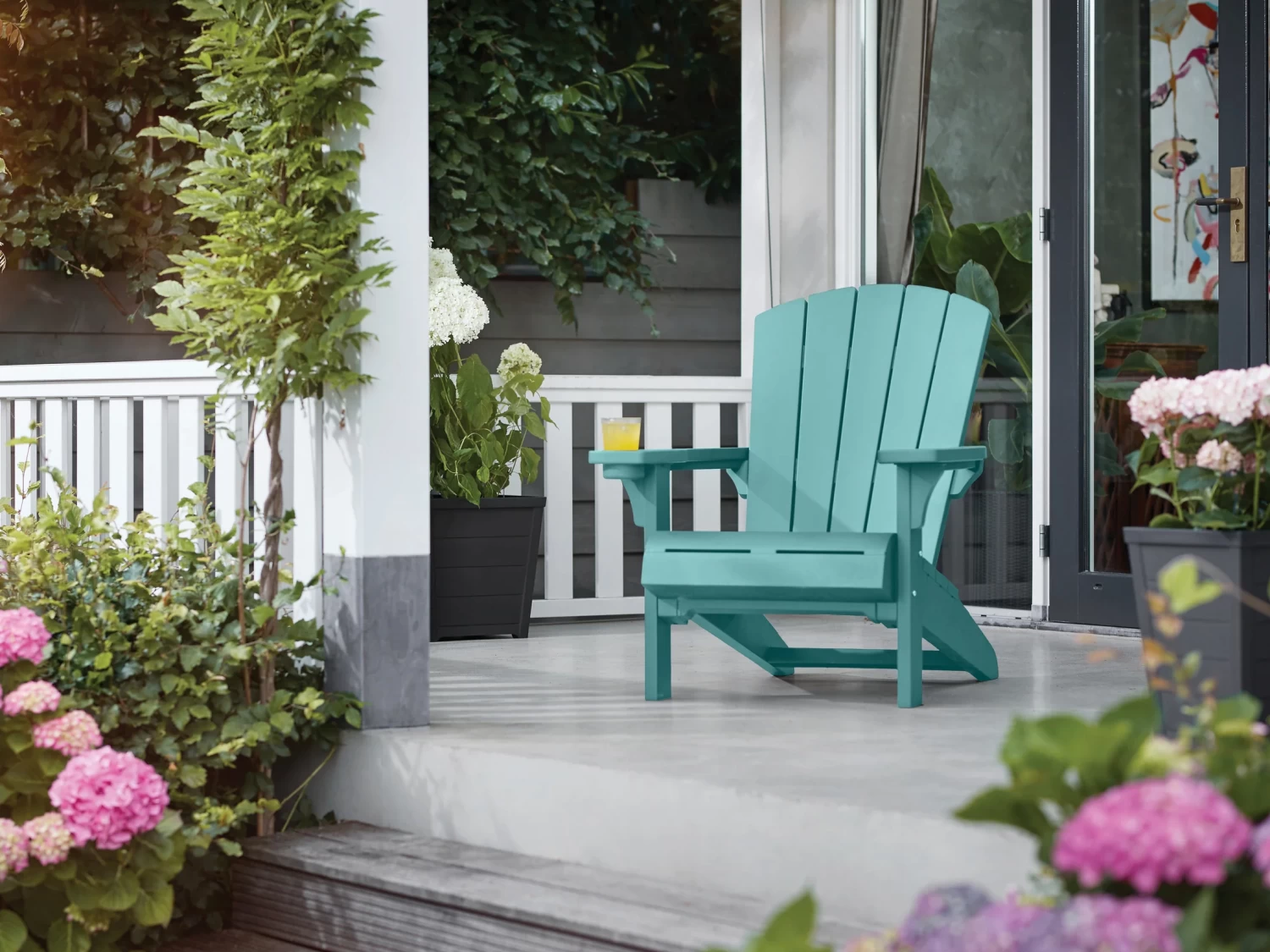 Keter Cape Cod Adirondack Chair With Cupholder Teal 7 Keter Cape Cod Adirondack Chair With Cupholder Teal - Image 5