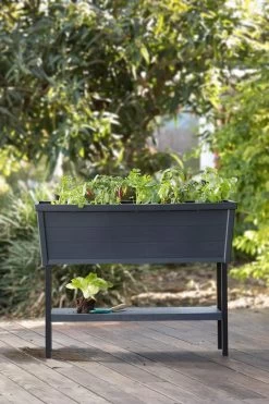 Keter Alfresco Raised Planter Bed 105L Charcoal -Gardena Store 17209689 keter alfresco raised planter bed 105l charcoal 13b