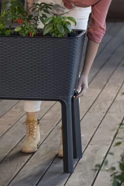 Keter Splendor Raised Planter Bed 120L Graphite 24 Keter Splendor Raised Planter Bed 120L Graphite -Gardena Store 17211629 keter raised planter bed 120l graphite 8