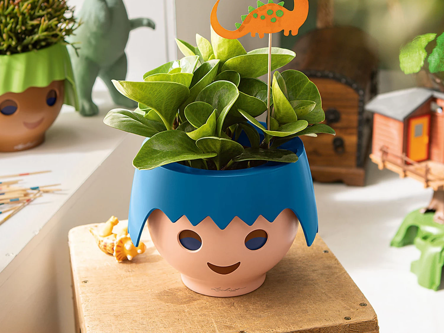 Lechuza Ojo Table Planter Ocean Blue 3 Lechuza Ojo Table Planter Ocean Blue