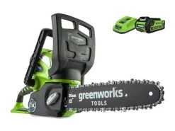 Greenworks Chainsaw G-MAX 40V Li-Ion 12" 2.0Ah Kit -Gardena Store 20117 greenworks chainsaw g max 40v li ion with 12 bar 1d b
