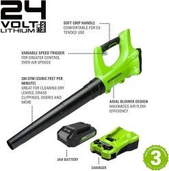 Greenworks 24V Blower Skin -Gardena Store 2402207 greenworks 24v blower 4