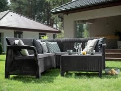 Keter Corfu Outdoor Corner Suite Charcoal 11 Keter Corfu Outdoor Corner Suite Charcoal -Gardena Store 3253929168024 keter corfu 4 seater corner suite charcoal 3
