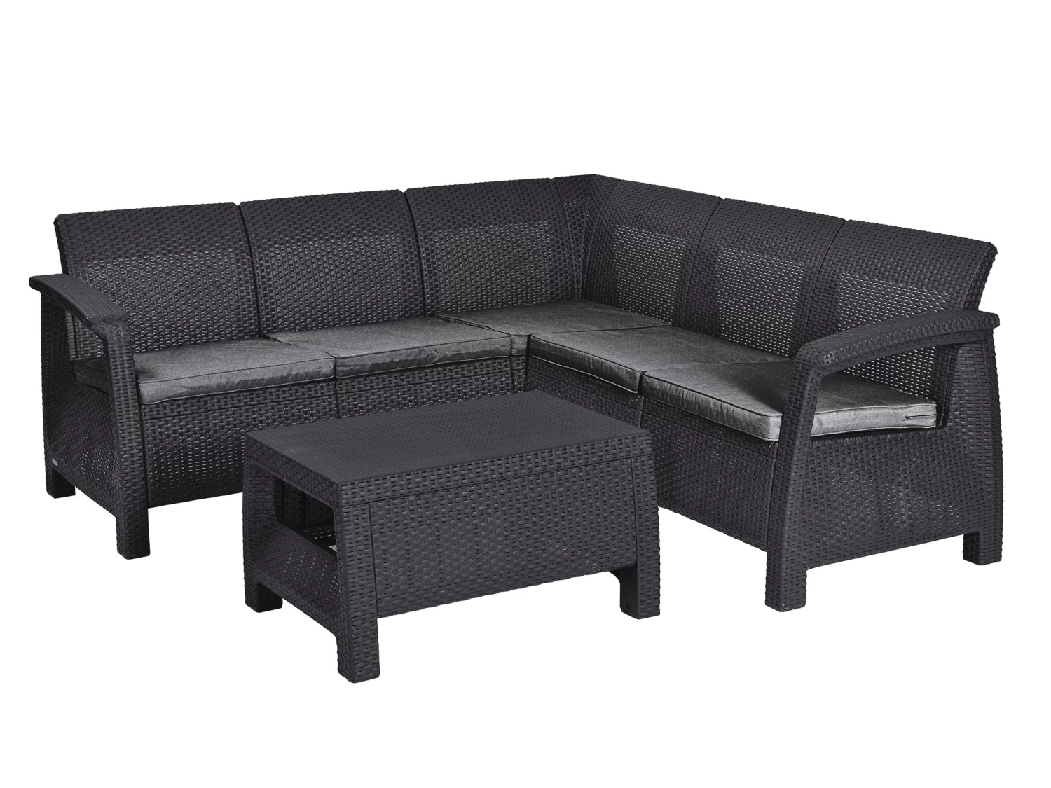Keter Corfu Outdoor Corner Suite Charcoal 7 Keter Corfu Outdoor Corner Suite Charcoal - Image 5