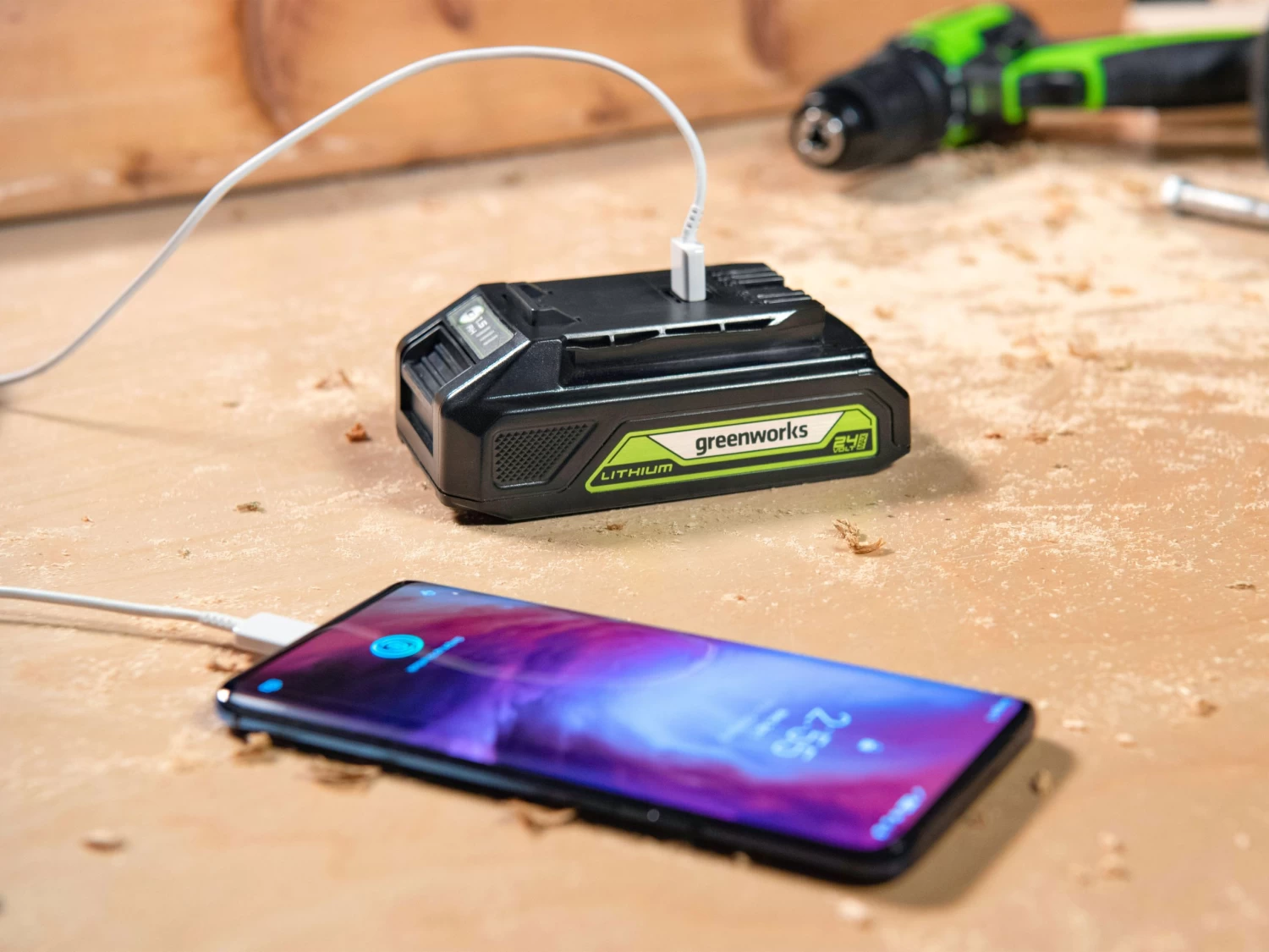 Greenworks 24V Drill Drive Grind 3 Piece 2.0/4.0Ah Kit - Image 6