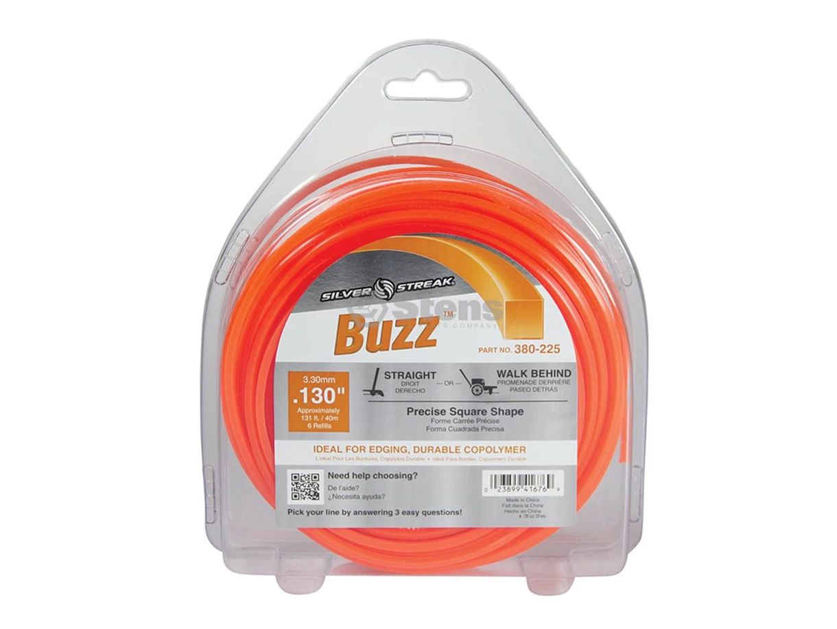 Stens Silver Streak Buzz Trimmer Line 39.9m / 3.3mm 3 Stens Silver Streak Buzz Trimmer Line 39.9m / 3.3mm