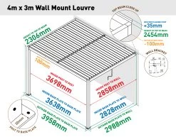 Louvre Roof System Wall Mount 4m X 3m Charcoal 16 Louvre Roof System Wall Mount 4m X 3m Charcoal -Gardena Store 4m x 3m wall mount louvre 1