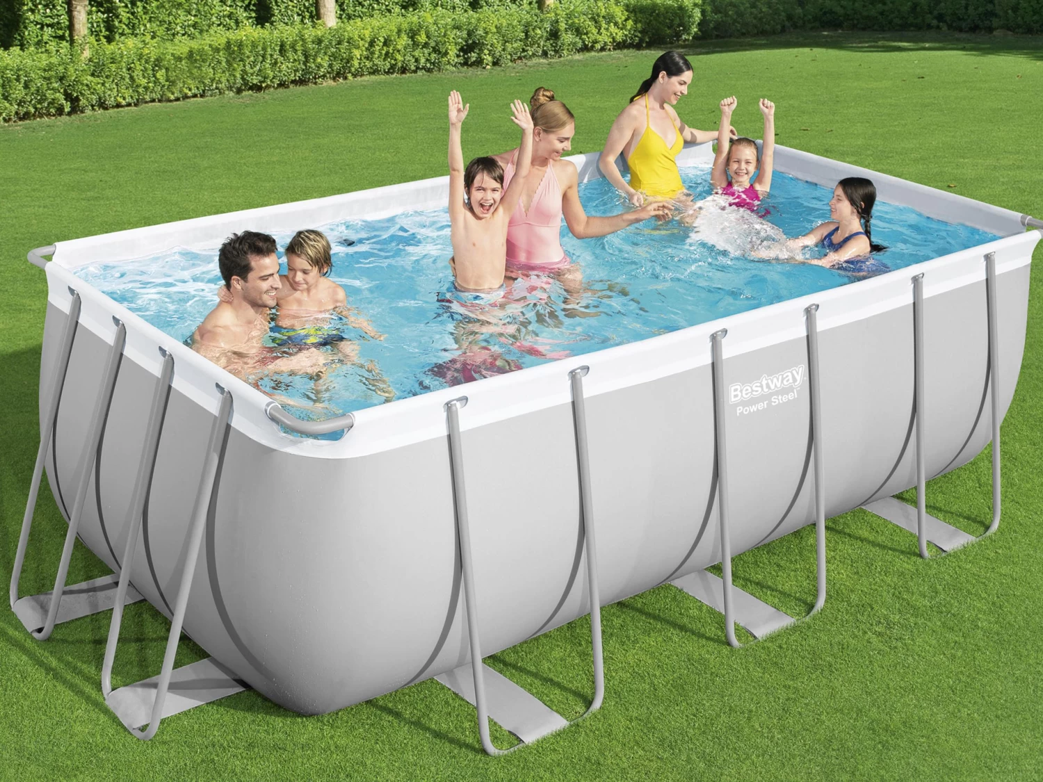 Bestway Power Steel Rectangle Pool Set 4.12m X 2.01m X 1.22m 4 Bestway Power Steel Rectangle Pool Set 4.12m X 2.01m X 1.22m - Image 2