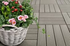 Outdoor Premium Composite Deck Tiles Grey - Pack Of 10 -Gardena Store 907822 deck tiles grey 1