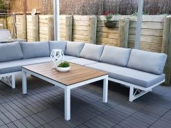 Outdoor Premium Composite Deck Tiles Grey - Pack Of 10 -Gardena Store 907822 deck tiles grey 8b