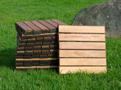 Outdoor Wooden Deck Tiles 6 Slat - Pack Of 12 -Gardena Store 918340 outdoor wooden deck tiles 6 slat pack of 12 1d insitu