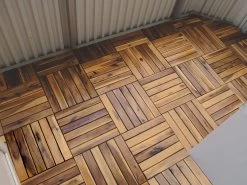 Outdoor Wooden Deck Tiles 6 Slat - Pack Of 12 -Gardena Store 918340 outdoor wooden deck tiles 6 slat pack of 12 7b
