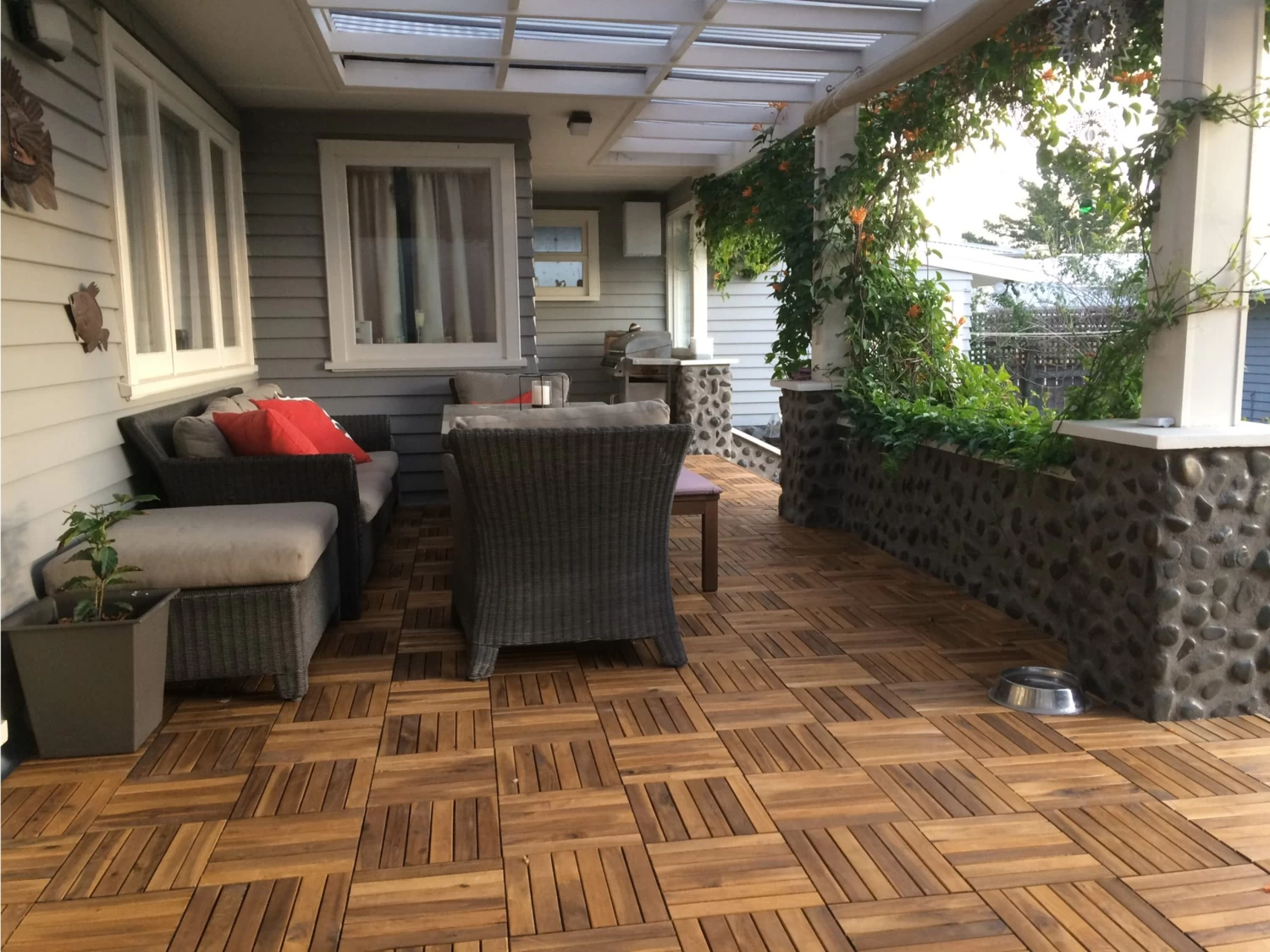 Outdoor Wooden Deck Tiles 6 Slat - Pack Of 12 - Image 8