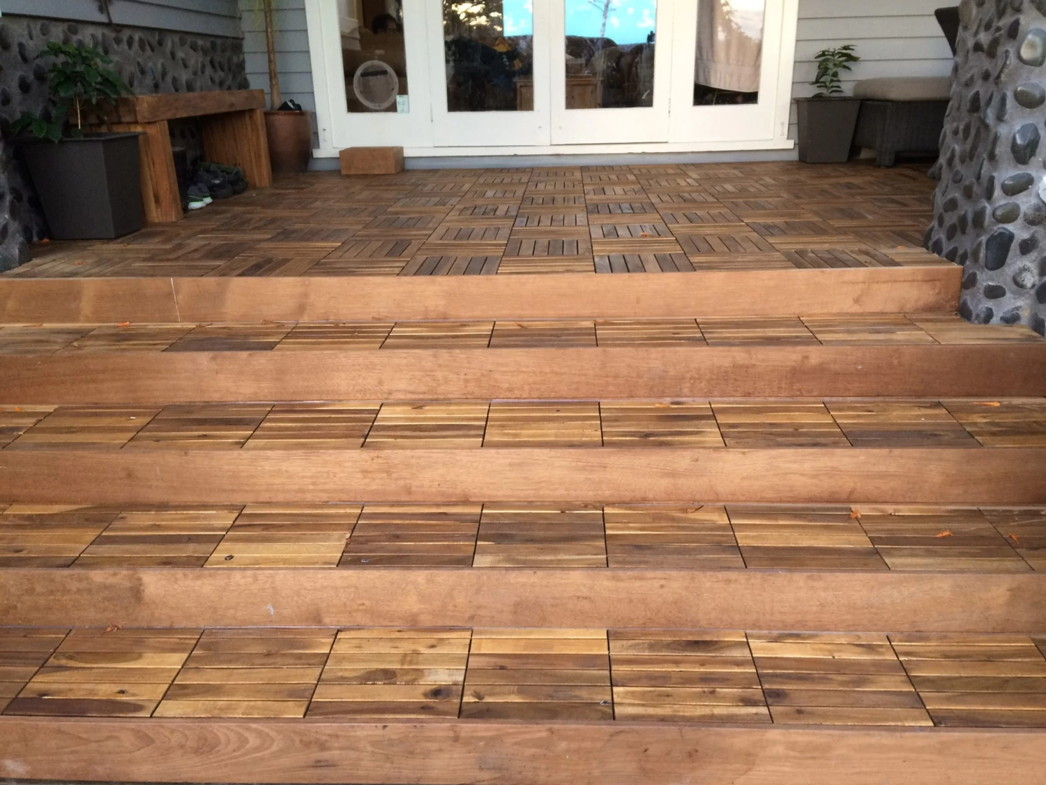Outdoor Wooden Deck Tiles 6 Slat - Pack Of 12 - Image 9