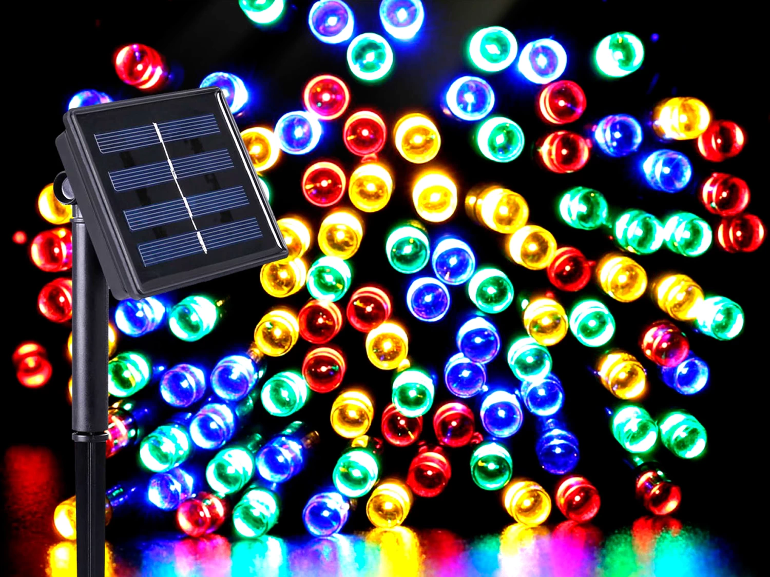 Solar Fairy Lights 100 LED 10m Multi Colour 3 Solar Fairy Lights 100 LED 10m Multi Colour