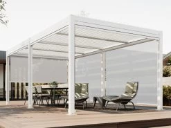 Louvre Roof System Mesh Blind 2.7m White -Gardena Store 925000 louvre mesh blinds 2.7m white 2c 1