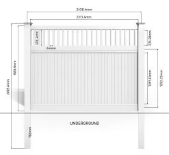 PVC 1.8m Privacy Fence With Trellis System - Panel 2.4m -Gardena Store 925201 pvc privacy fence with trellis panel kit1.8m x 2.4m 4d diagram