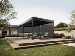 Louvre Roof System Mesh Blind 2.7m Charcoal -Gardena Store 925770 louvre mesh blinds 2.7m charcoal 3c