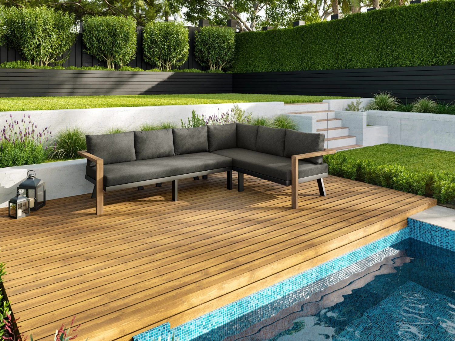 Havana Outdoor Corner Sofa Grey 4 Havana Outdoor Corner Sofa Grey - Image 2