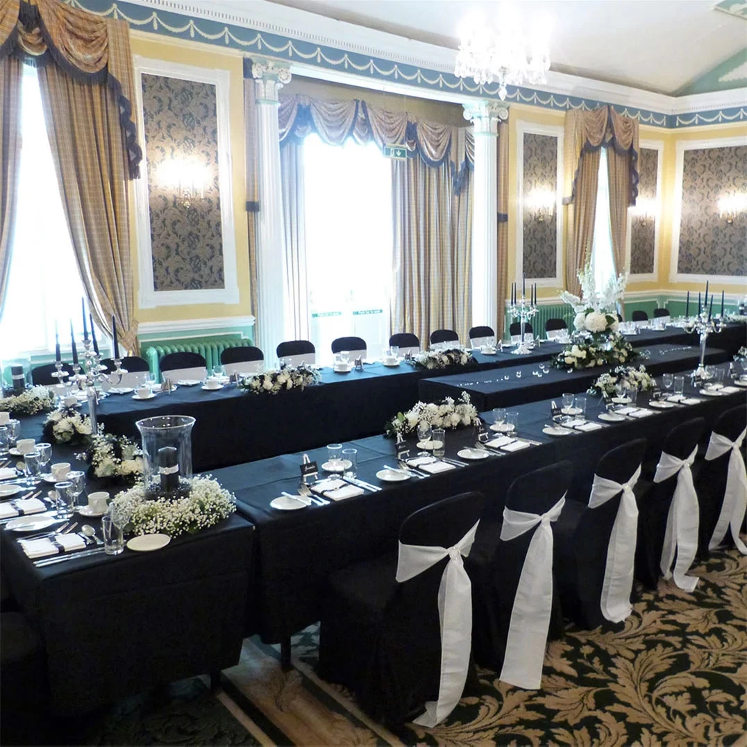 Stretch Fit Chair Cover - Pack Of 6 Black 6 Stretch Fit Chair Cover - Pack Of 6 Black - Image 4