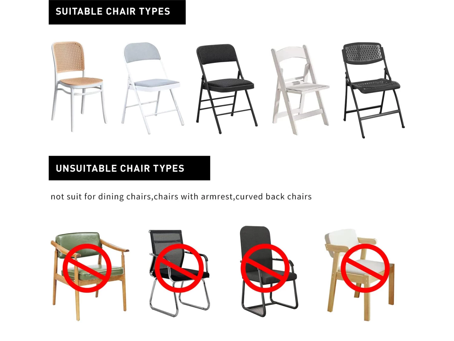 Stretch Fit Chair Cover - Pack Of 6 Black 7 Stretch Fit Chair Cover - Pack Of 6 Black - Image 5