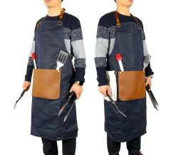 Heavy Duty Waxed Canvas Apron -Gardena Store 944877 heavy duty waxed canvas apron blue 3 1