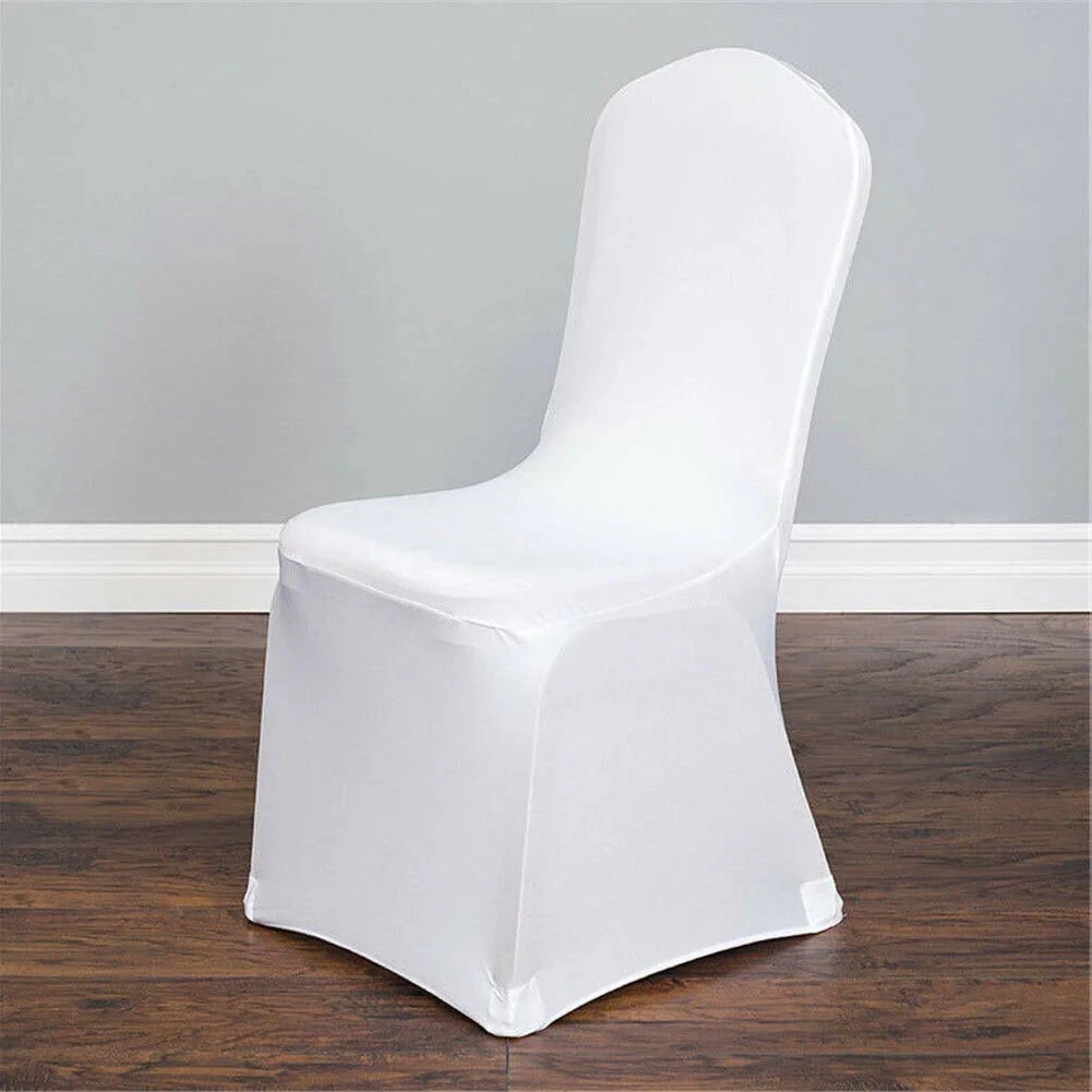 Stretch Fit Chair Cover - Pack Of 6 White 4 Stretch Fit Chair Cover - Pack Of 6 White - Image 2